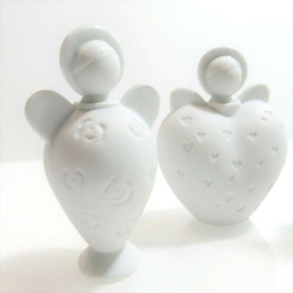 Set (3) Roman Inc ANGEL BOTTLES White Porcelain Figural Containers & Lids 6PC - Picture 2 of 8